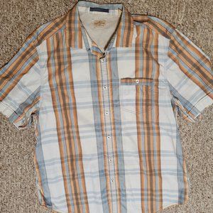 Tommy Bahama Shirt Size XL Island Crafted Blue Orange Short Sleeve